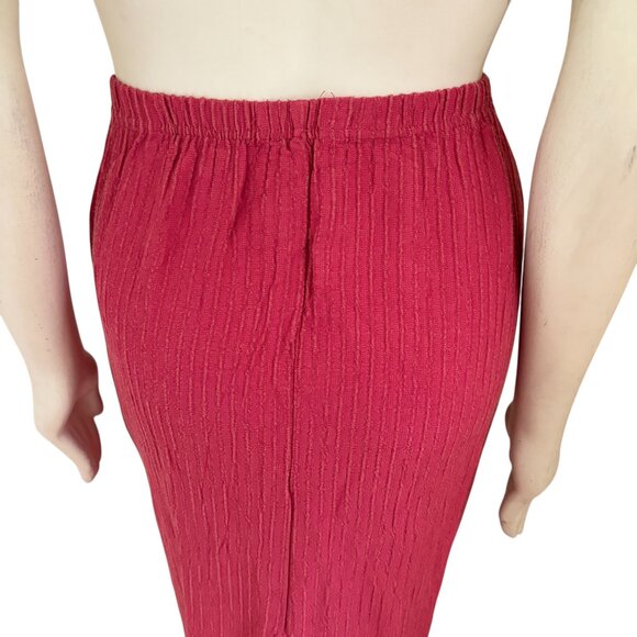 NEW CUT LOOSE Textured Pull On Maxi Skirt in Coral Red SZ S - Picture 5 of 10